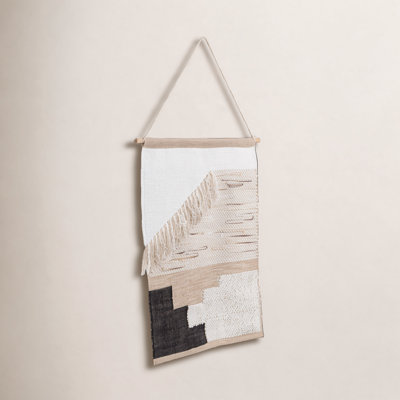 Sagebrook Home Ombra Polyester Cotton Pine Diagonal Fringe Decorative Wall Art