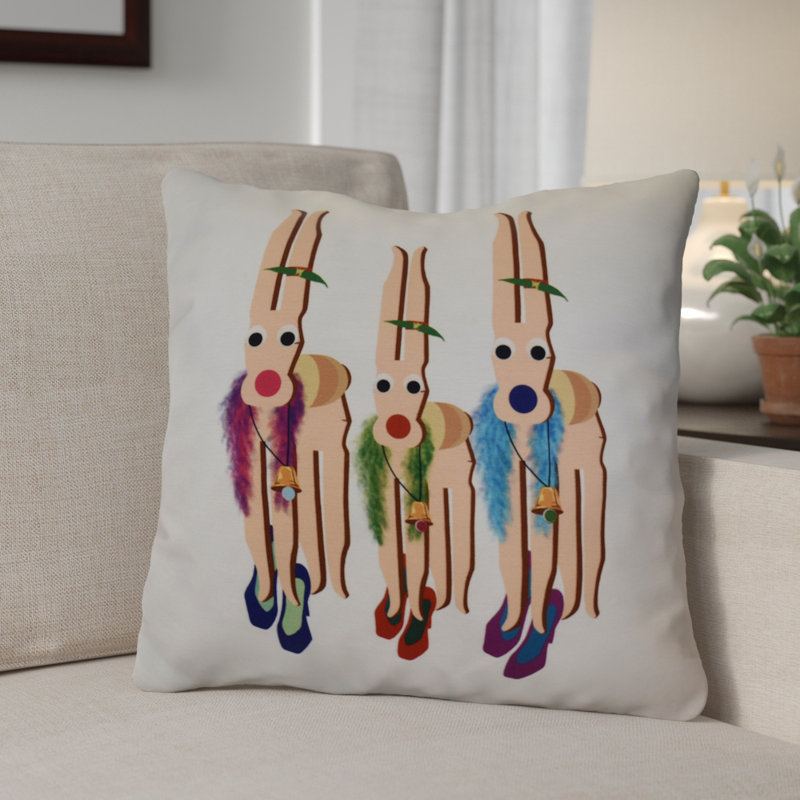 Jump For Joy Reversible Throw Pillow, 26" H x 26" W