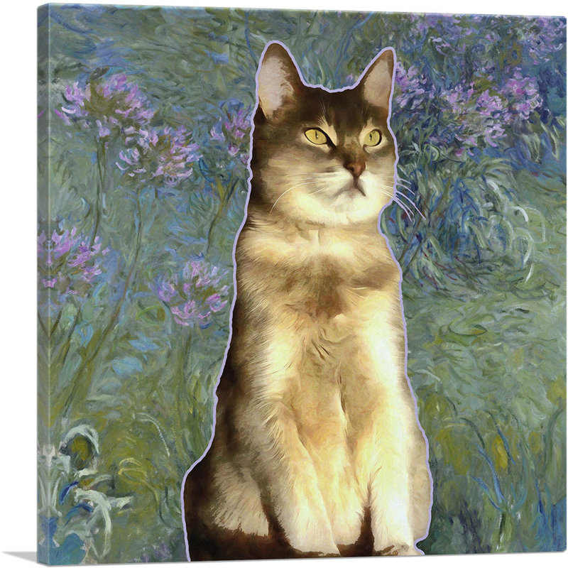 Abyssinian Cat Breed Garden - Impression sur toile tendue, H 18 po x l 18 po x P 0,75 po