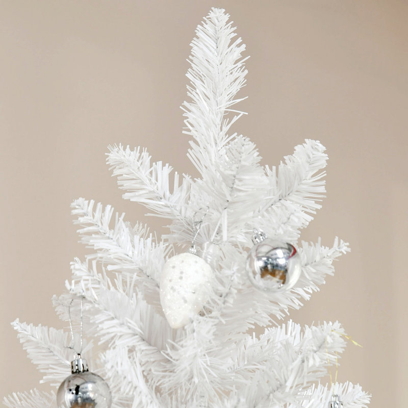 Arbre de Noël artificiel, arbre mince avec branches et base en acier