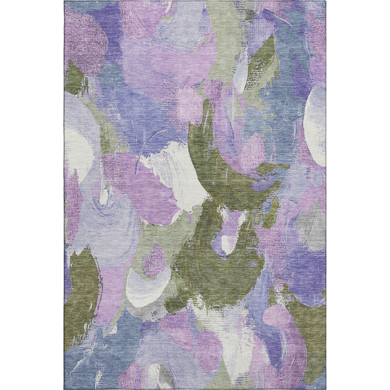 Premium Machine Washable Mouton Abstract Rug, Rectangle 10' x 14'