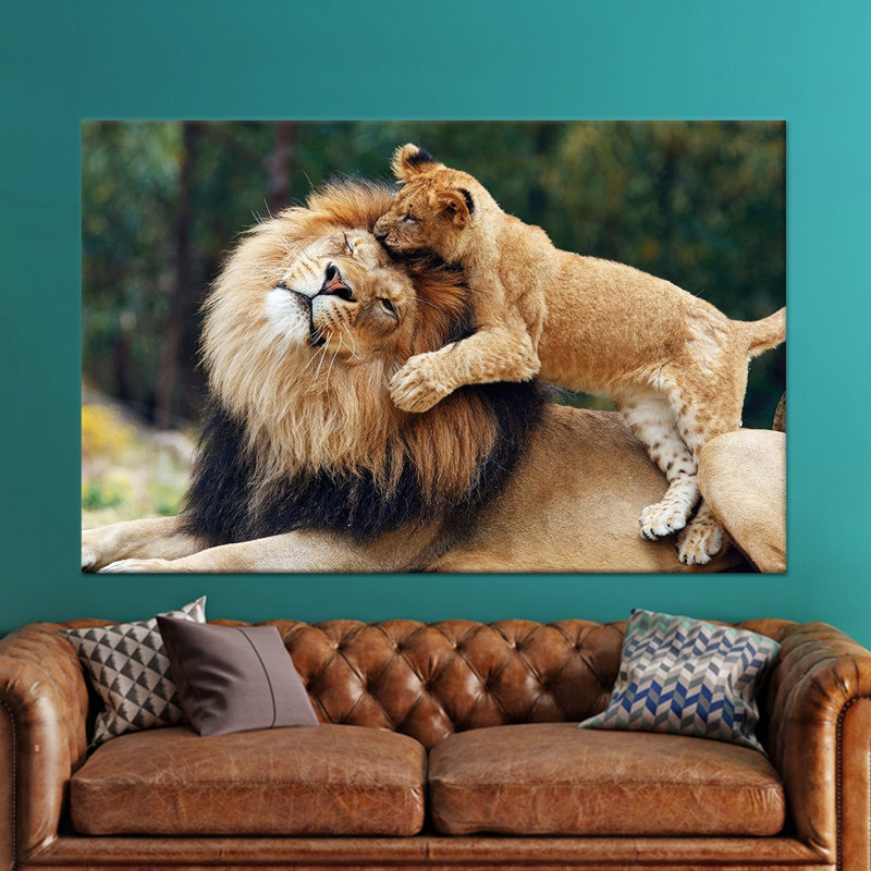 Reproduction d'art sur toile imprimée: Animal sauvage, décoration murale pour maison de campagne, toile de fond noire 1P
