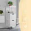 Armoire de salle de bain avec 4 tiroirs, rangement en bois pour salle de bain, chambre à coucher ou bureau, blanc