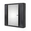Armoire de salle de bain murale avec miroir, porte encadrée, 2 tablettes pour le rangement, style maison de campagne moderne, rangement pour toilette ou coiffeuse