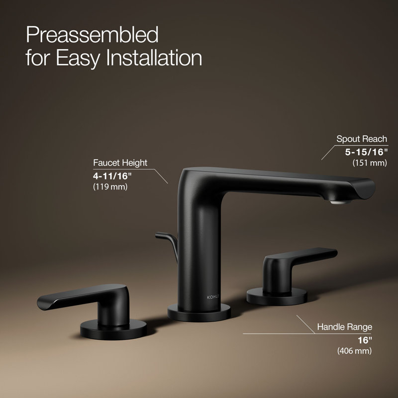 Avid Widespread Bathroom Sink Faucet, Matte Black