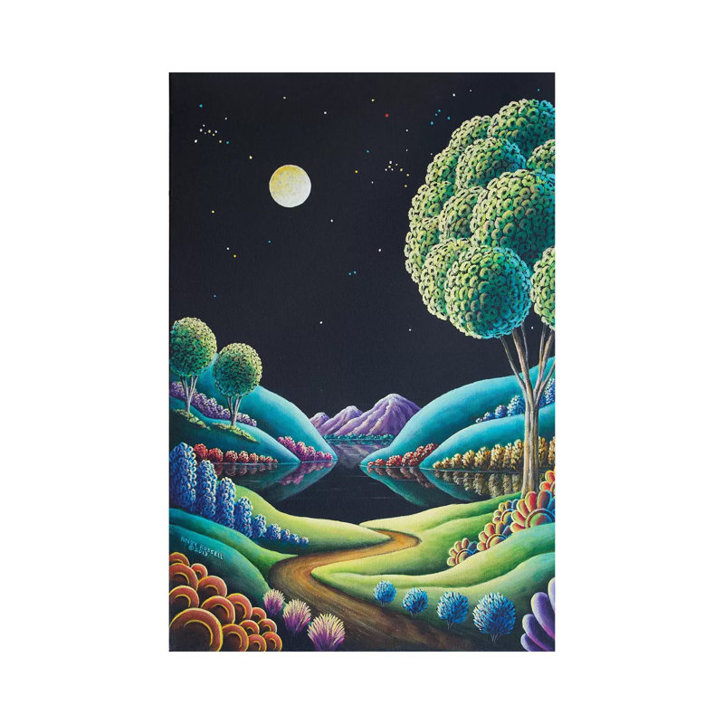 «Moonglow IX» par Andy Russell - peinture sur toile tendue, H 18 po x l 12 po x 1,5 po