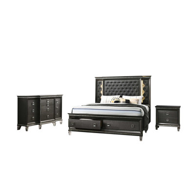 Ensemble de chambre avec lit plateforme 3 pièces Karter