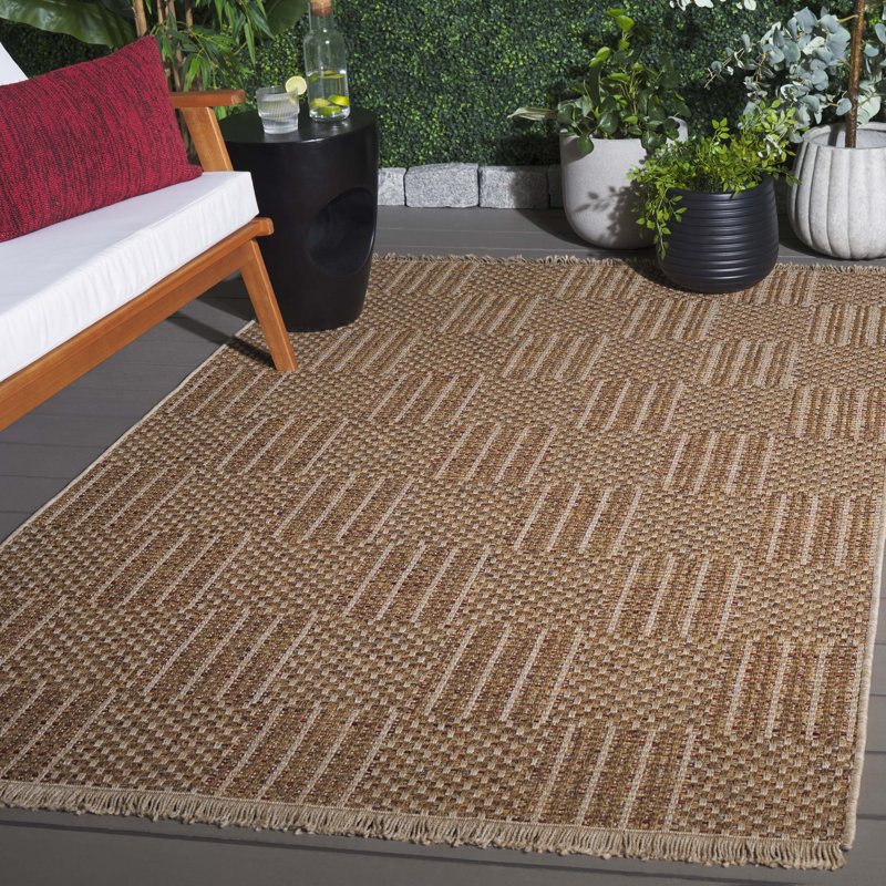 Tapis d'intérieur / extérieur en polyester / polypropylène tissé à la machine Talaiyah, Rectangle 5 pi 3 po x 7 pi 6 po