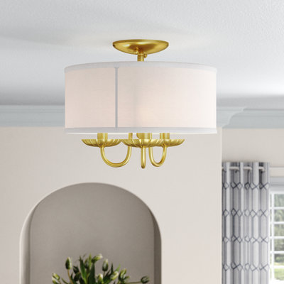 Sampson Linen Blend Semi Flush Mount