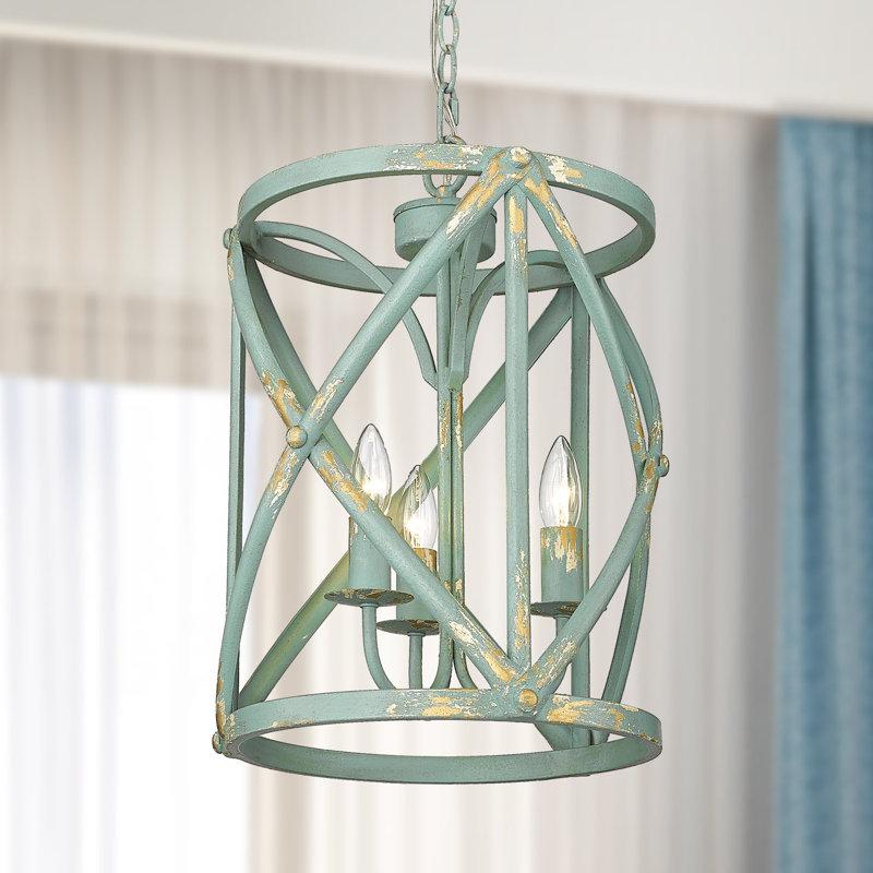 3 - Light Statement Cylinder Pendant, Teal