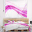 Tapisserie rose à vagues abstraites-28504466