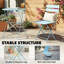 Outsunny 3 Piece Folding Bistro Set Round Bistro Table Set Light Blue