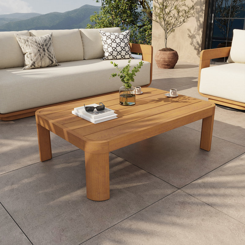 Table basse d'extérieur rectangulaire en teck