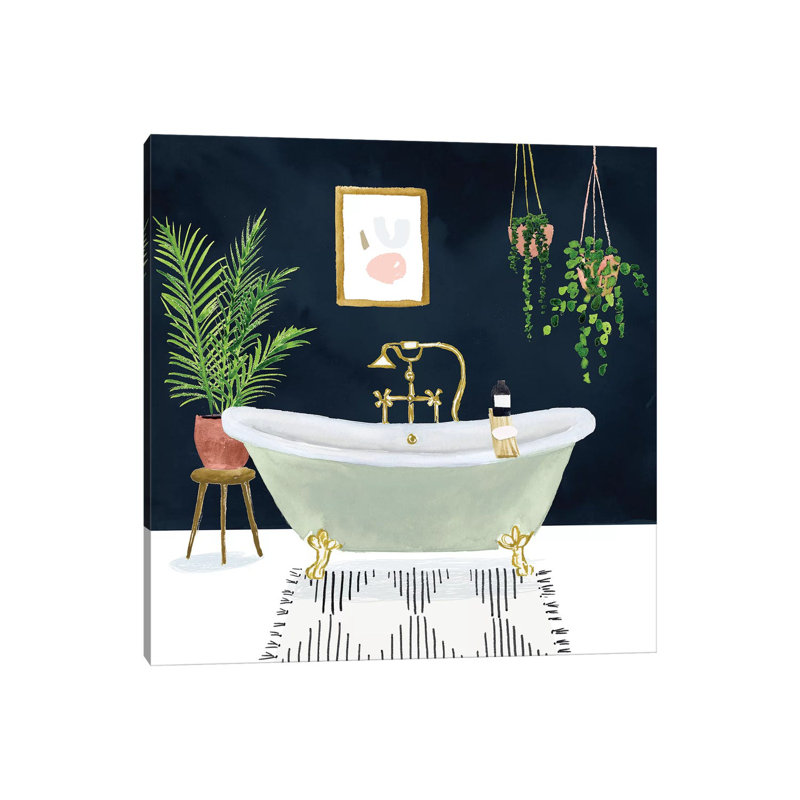 Boho Bath I by Victoria Borges - Wrapped Canvas Gallery-Wrapped Canvas Giclée, 93.98 cm H x 93.98 cm W x 3.175 cm D