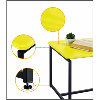 3 Piece Yellow Carbon Fiber Wrap Coffee and End Table Set, Durable and Stylish for Modern Living Rooms