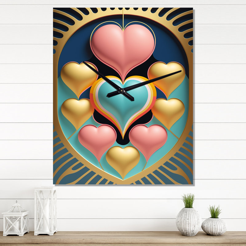 Jeremyah - Horloge murale abstraite romantique, Moyen