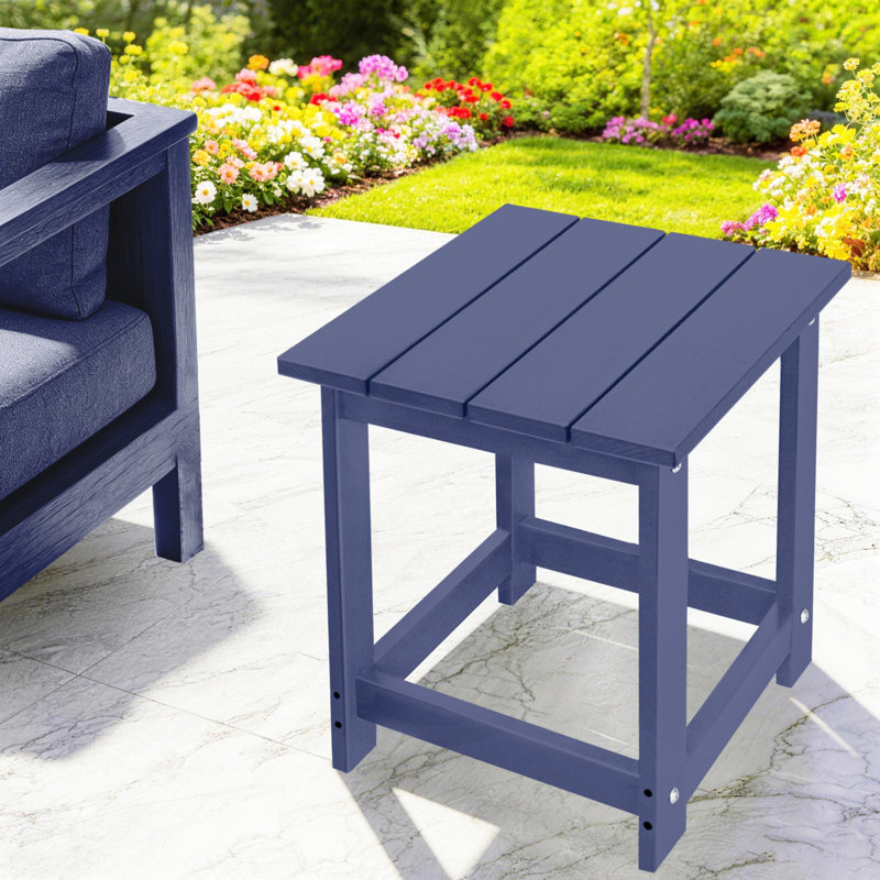 Denarrius Adirondack Outdoor Side Table ,HDPE Patio Table with Easy Maintenance and Weather resistance, Navy Blue