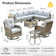 Emroy 8 - Person Wicker/Rattan Sectional Seating Group with Lighted Coffee Table and Swivel Chairs, All Weather Modular Outdoor Conversation Set with Cushions