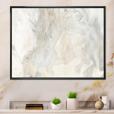 Fluid Art Waves In Shades Of Cream III - Print on Canvas