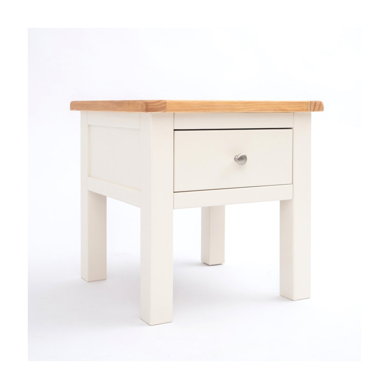 End Table, Natural/White/Silver