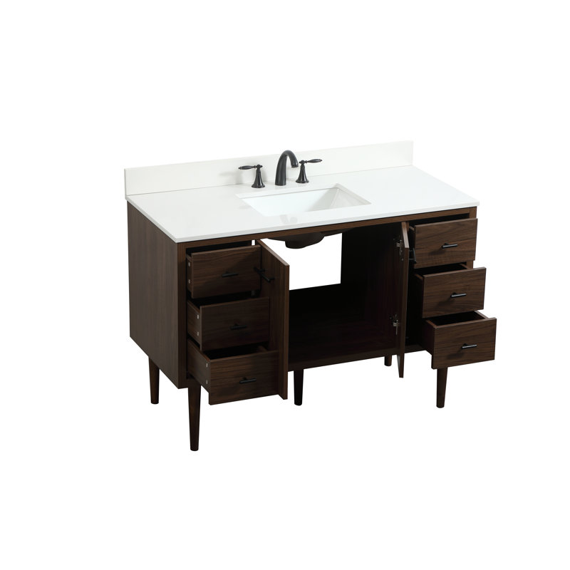 Ensemble de meuble-lavabo simple 48 po Cyrus, Noyer