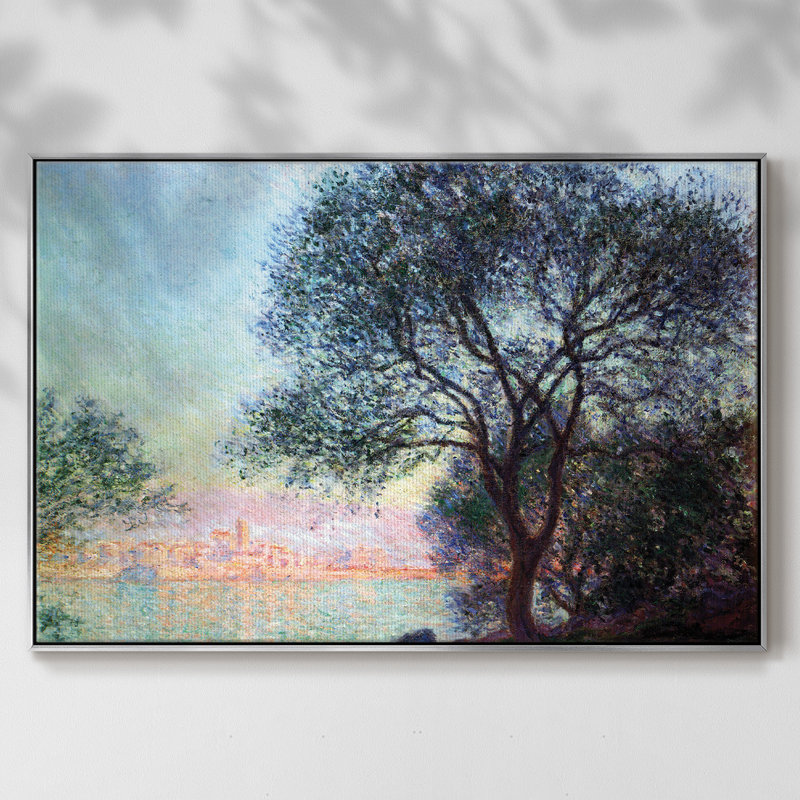 «Antibes Seen from La Salis», reproduction sur toile flottante, H 25 po x l 37 po x P 2 po, Encadrement argenté