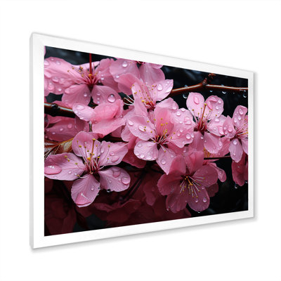 Fleur de cerisier rose, joyau de jardin II - art mural cerisier en fleurs
