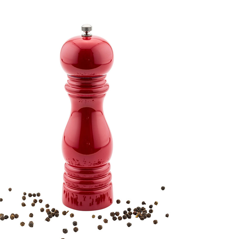 Pepper Mill, Red, 7.5" H x 2.3" W x 2.3" D