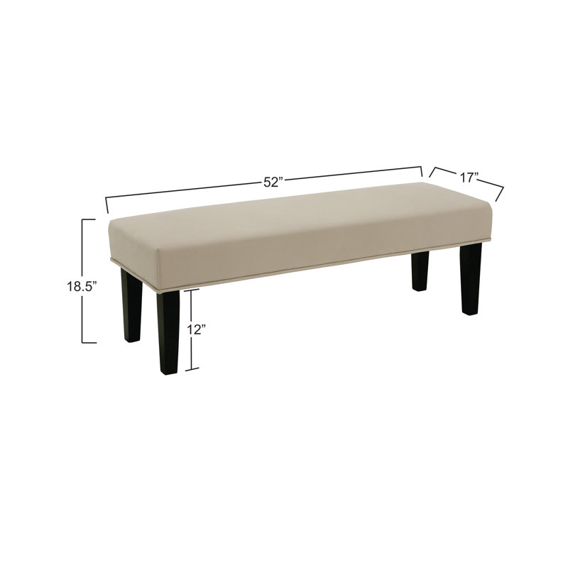 Alongi Polyester Upholstered Bench, Ivory