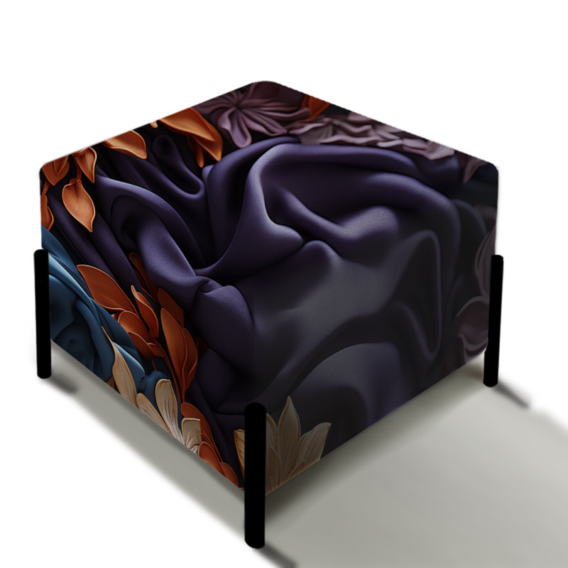 Road Elegance - Repose-pieds carré floral chinois