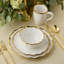 Regency Gold 16-Piece Porcelain Dinnerware Set for 4 – Luxury Gold-Rimmed Plates, Bowls & Mugs – Elegant, Dishwasher-Safe Tableware for Formal Dining, Entertaining & Special Occasions