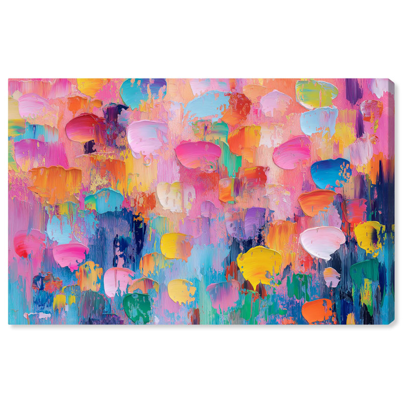 Art, art floral, fleurs abstraites, III, Toile tendue, H 20 po x l 30 po