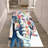 Floral Elegance Non-Woven Soft Print Rug with Intricate Blue and Beige Design Ideal for Enhancing the Beauty of Living Room or Bedroom Interior-125781435
