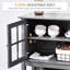 Armoire de cuisine gris anthracite en tant que bar à café, avec construction stable et station de rangement fonctionnelle élégante avec portes de tablette inférieure grises et spacieuses