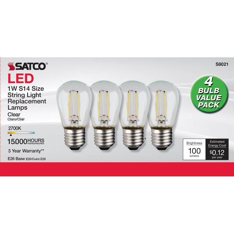 1 Watt Clear LED Bulb, 2700