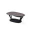 Table basse 36 "grise et noire en faux marbre et métal ovale