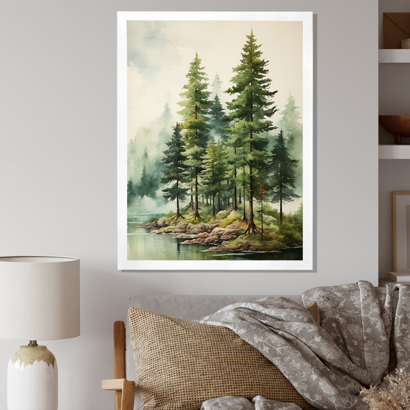 «Green Pine Tree Eernal Guardians III», reproduction d'un seul cadre photo sur toile, H 40 po x l 30 po x P 1,5 po