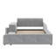 Lit tapissier double Ilyne, lit pour mère et enfant avec bureau de chevet et petit tabouret rond-131025354-168072809