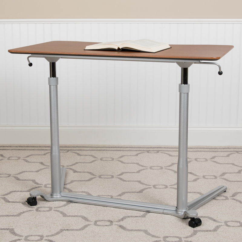 Sit-Down, Stand-Up Ergonomic Computer Desk, Cherry