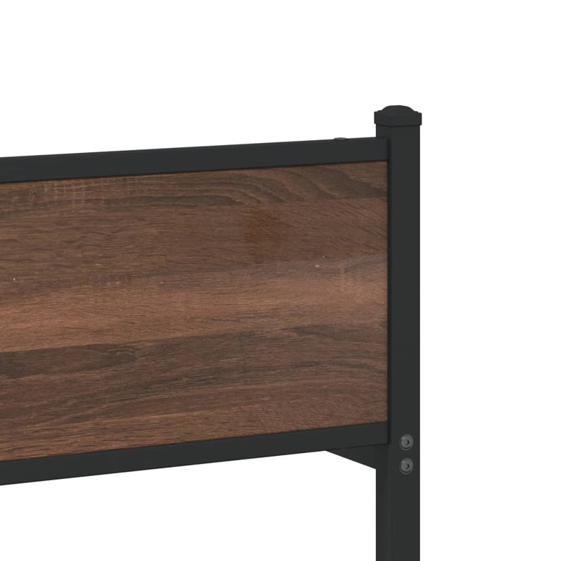 Denita Bed, Brown Oak, 91.5cm H x 166cm W x 207cm L