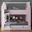 Lit superposé avec tiroirs de rangement, tablettes et bande lumineuse à DEL, lit superposé en bois moderne à deux tons-940959078