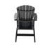 Chaise Adirondack noire en polyéthylène haute densité robuste pour la détente au bord de la piscine, du patio et du jardin