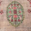 Grand tapis turc Oushak rétro avec motif en médaillon beige pour les salons et les salons