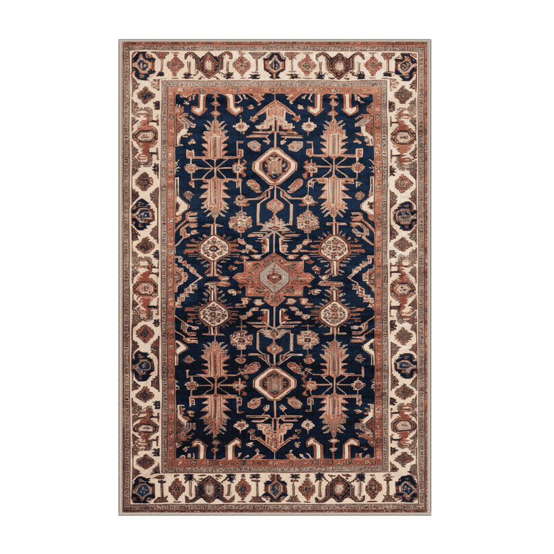 Machine Washable Persian Brown Area Rug, Runner 2' x 4'