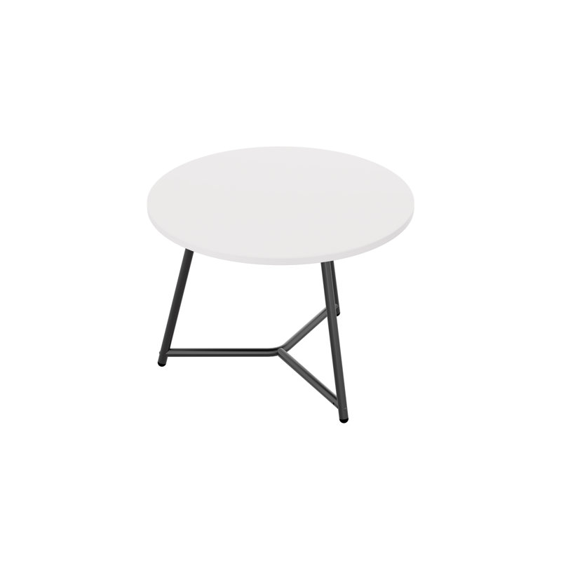 Three Leg Coffee Table, White, 43.5cm H x 80cm W x 80cm D