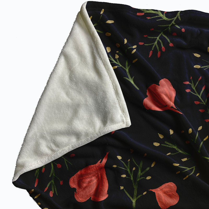 Sherwood Plain Weave / Muslin Throw Blanket, Navy/Orange
