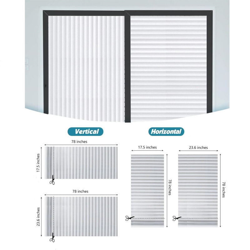 Blinds Pattern Decorative Privacy Window Decal, 23.6" H x 78" W