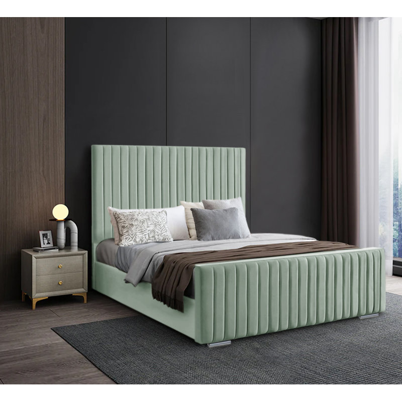 Angelamaria Upholstered Bed, Duck Egg, Double (4'6)