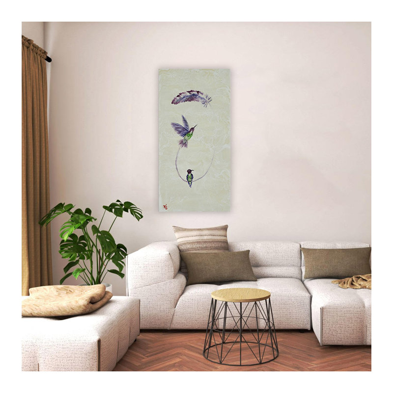 Nature Inspired "Flight of Color" Canvas Wall Art By , 48" H x 24" W, Wrapped Canvas
