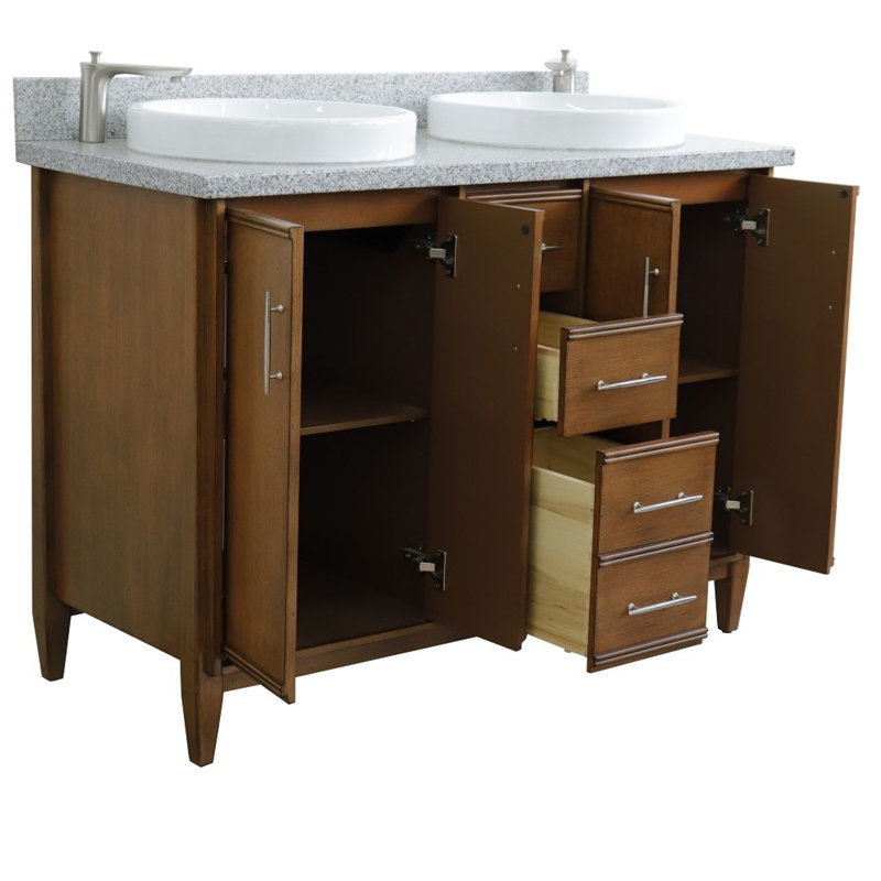 Ensemble de meuble-lavabo double 49 po Haught, gris